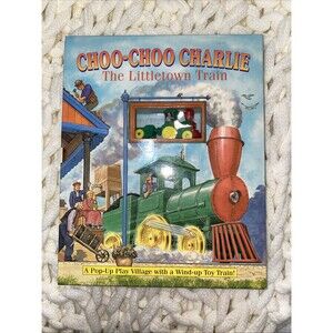Vintage Choo-Choo Charlie Littletown Train Pop Play Book  Wind Up Toy Sound Work